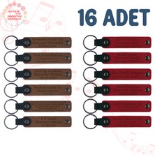 Miawiki A Kahve & Kırmızı, Macera Kampı Katılımcılarına Anı, 16’lı Set, Isim Yazılı Anlamlı Deri Hediyelik