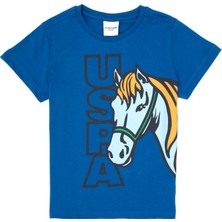 U.S. Polo Assn. Erkek Çocuk Saks Bisiklet Yaka Süprem Tişört 50316479-VR032