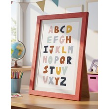 Fuart.Co Büyük Harfler Albafe Dijital Baskı Çocuk Posteri (Çerçevesiz) Versiyon 2 ALFU