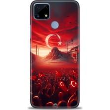 Rulet Realme C25 Kılıf Hd Baskılı Kılıf + Seramik Tam Kaplayan Ekran Koruyucu 39