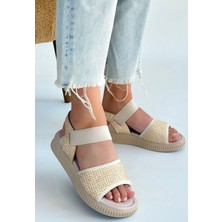 Shemard Jake Bej Hasır Cilt Sandalet