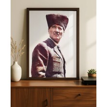 Fuart.Co Atatürk Kalpaklı Portre Dijital Baskı Poster V1 (Çerçevesiz) ATFU