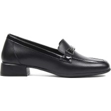 Celal Gültekin Kadın Siyah Kalın Topuklu Deri Loafer