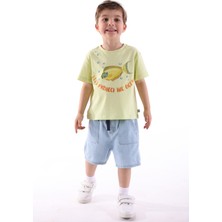OZMOZ Organik Balık Baskılı Yeşil Yazlık Erkek Çocuk Tshirt
