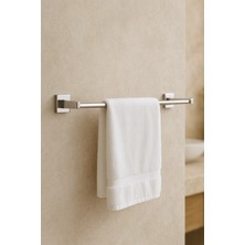 Sas Haus Yapışkanlı Krom Uzun Havluluk Duvar Tipi Delme Gerektirmez Banyo Havlu Askılığı S-101 KTK