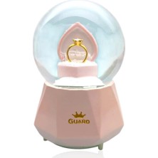 Casaba Hediyelik Müzikli Renk Değişiren Işıklı Kar Püskürtmeli Yüzük Tasarımlı Kar Küresi