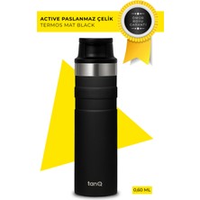 Tanq Ömür Boyu Garantili Active Plus Paslanmaz Çelik Termos Midnihgt Black 0.60 Lt- (20 Oz)