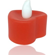 Casaba Hediyelik Kalp Model Işıklı Tealight Kırmızı Mum