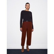 Dilvin 72167 Kemerli Pensli Pantolon-Kiremit