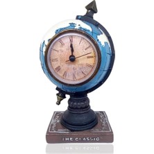 Casaba Hediyelik Dünya Dekoratif Saat Mavi Renk