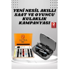 Zero Land Glblseme Dijital Göstergeli Powerbank Kulaklık Ve 7 Kordonlu Yeni Nesil Akıllı Saat Amoled Ekran