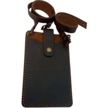 Casaba Hediyelik El Yapımı Hakiki Crazy Deri Telefonluk Kahverengi