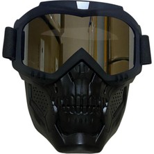 Motobisavm JET KASK MASKESİ AYNALI KURU KAFA