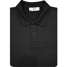 Süvari Rahat Kalıp Polo Yaka Melanjlı Cepli Uzun Kol Sweat