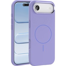 Zore iPhone 17 Air Kılıf M-Safe Şarj Özellikli Metal Kamera Çerçeveli Ata Edi Silikon Kapak - Lila