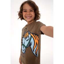 U.S. Polo Assn. Erkek Çocuk Haki Bisiklet Yaka Süprem Tişört 50316479-VR027