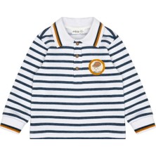 Minycenter Çizgili Polo Yaka Erkek Bebek Uzun Kol Tişört