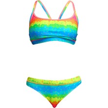 Funkita Melting Mayhem Kadın Bikini Takımı – Sporcu Üst & Brief Alt, Klora Dayanıklı, Konforlu ve Şık
