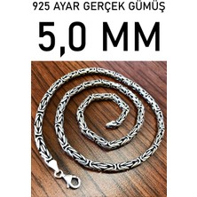 Takı Dükkanı 925 Ayar Gümüş Erkek Kolye Zincir Yuvarlak Kral Model msn18y