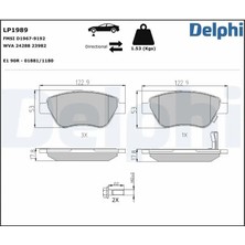 Delphi LP1989 On Fren Balatasi 1605153 1605226 1605258