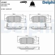 Delphi LP1807 Arka Fren Balatasi 410601408R 440608H385 44060AL585