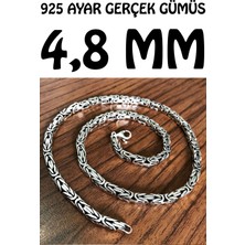 Takı Dükkanı 925 Ayar Gümüş Kare Kral Model Erkek Kolye Zincir msn18k