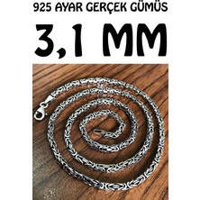 Takı Dükkanı 925 Ayar Gümüş Kare Kral Model Erkek Kolye Zincir msn18k