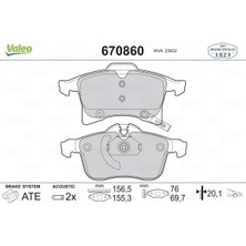 Valeo 670860 On Fren Balatasi 1605080 1605099 1605177