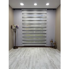 Donatti Perde Geniş Piliseli Zebra Stor Perde - Siyah Gri Beyaz Renk Geçişli