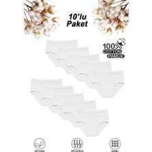 Özkan Underwear Özkan 0710 10'lu Paket Erkek Çocuk %100 Pamuklu Süprem Esnek Rahat Külot