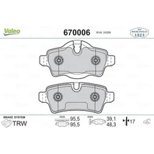 Valeo 670006 Arka Fren Balatasi 34212289154 34212289155 34216772894