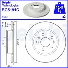 Delphi BG5191C Arka Fren Diski 4320600Q1B 432066RN0A 440A04949R (2 Adet Fiyatıdır)