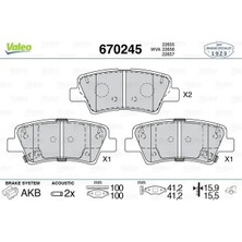 Valeo 670245 Arka Fren Balatasi 58302D3A00 58302G8A50