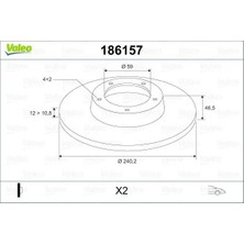 Valeo 186157 Fren Diski On 5961814 71738423 (2 Adet Fiyatıdır)