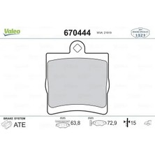 Valeo 670444 Arka Fren Balatasi 0044201720 44201720 5126300AA