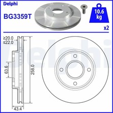Delphi BG3359T Fren Diski On 1148202 1320585 1323620 (2 Adet Fiyatıdır)