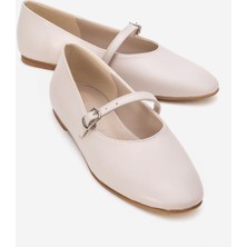 Ccway Kadın Kemerli Babet Ten Cilt