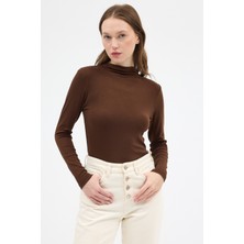 Rays Kahve Yarım Boğaz Uzun Kollu Body 2069