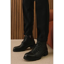 Ziya, Erkek Hakiki Deri Kürklü Bot 153999Z045 Siyah