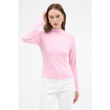 Rays Pembe Yarım Boğaz Uzun Kollu Body 2069