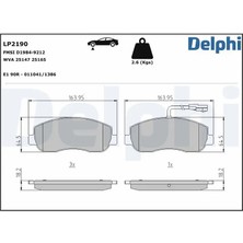 Delphi LP2190 On Fren Balatasi 4106000Q0L 4106000Q1E 4106000Q1K