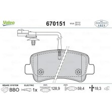 Valeo 670151 Arka Fren Balatasi 4406000Q0H 4406000Q0L 4406000Q1J