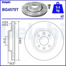Delphi BG4570T Fren Diski On 402060405R 402062212R 402062650R (2 Adet Fiyatıdır)