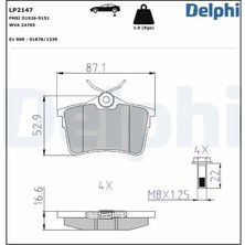 Delphi LP2147 Arka Fren Balatasi 1608520480 1616872580 1623180680