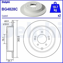 Delphi BG4828C Arka Fren Diski 58411D3000 58411D7000 (2 Adet Fiyatıdır)