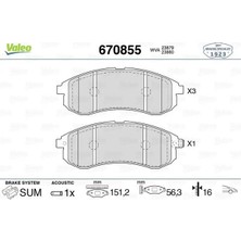 Valeo 670855 On Fren Balatasi MN102622