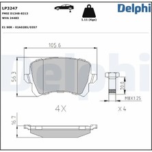 Delphi LP3247 Arka Fren Balatasi 1K0698451L 1KD698451 3AA698451