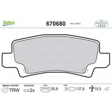Valeo 670680 Arka Fren Balatasi 0446602020 0446602070 0446602160