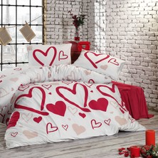 Cotton Collection Ranforce Tek Kişilik Nevresim Takımı Amor Kırmızı