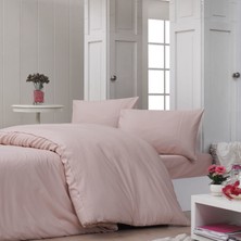 Cotton Collection Ranforce Tek Kişilik Nevresim Takımı Simple Pembe